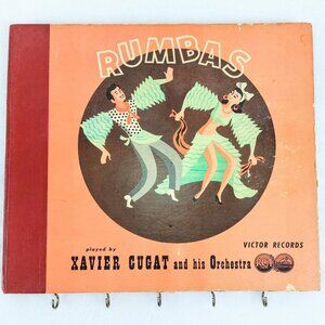 Upcycled Key Holder Record Cover Rumbas Xavier Cugat Vintage 1943 MCM Kitsch